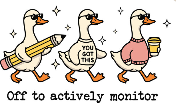 Off to Actively Monitor You Got This SVG PNG, Test Day Teacher Goose Png , TAAR Day svg, Testing svg