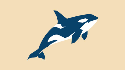 Orca whale graphic illustration marine animal. © Abhinaya Project