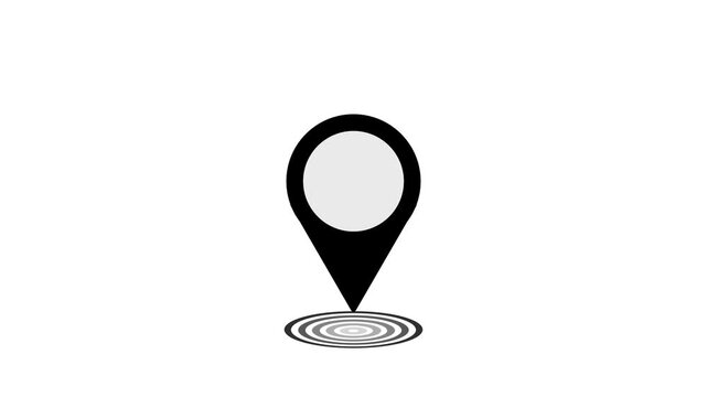 ravel maps navigation apps and artistic location tracking on a location pin animation highlighting Kazakhstan white background, smooth map marker for navigation and geographic white background.