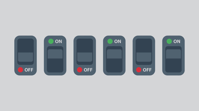 Graphic illustration of on off switches.