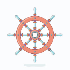 Obraz premium Cartoon Ship's Wheel