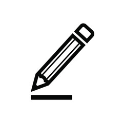 Fototapeta premium black pencil with horizontal line icon on a white background simple graphic design high quality professional detailed modern elegant stylish