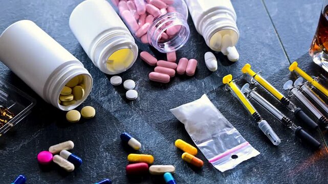 Addictive substances, including alcohol, cigarettes and drugs.
