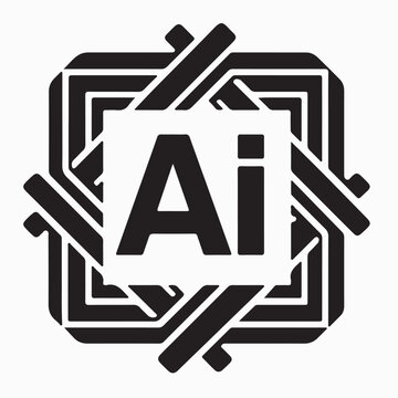 Geometric AI Logo Vector icon