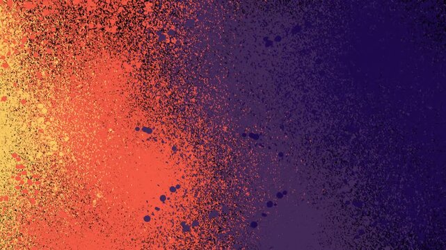 Vibrant orange and blue abstract background with textured gradient effect and speckled pattern