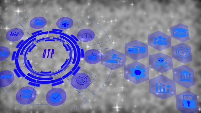 Advanced otp one time password cybersecurity digital interface featuring network security and data protection technology for secure financial transactions and online