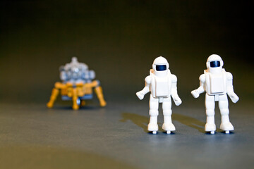Astronaut Minifigures and Space Lander Model © clavivs