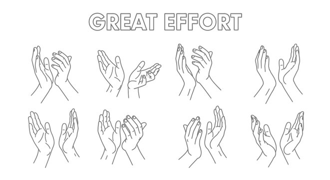 Hands in various prayer positions.