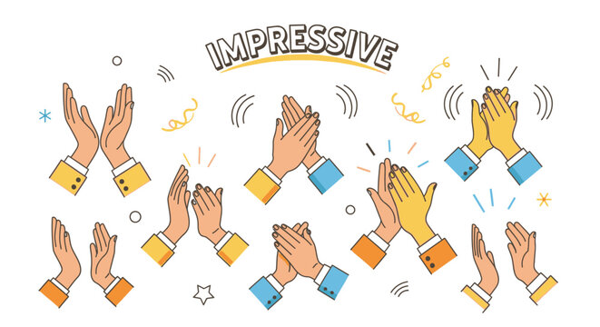Many hands applauding in appreciation.