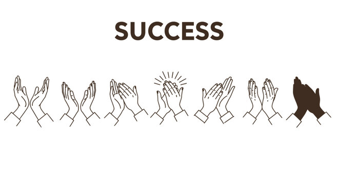Hands Reaching Up to Success Concept.