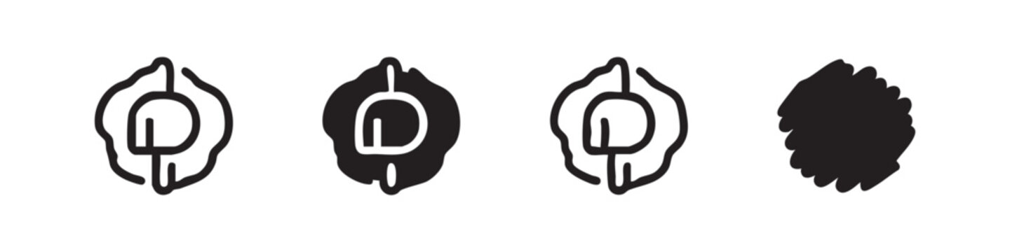 Perception and Mind Concept Icons Set, Psychology and Neurology Symbols