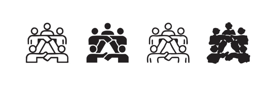 Teamwork Unity Community Collaboration Partnership Icon Set