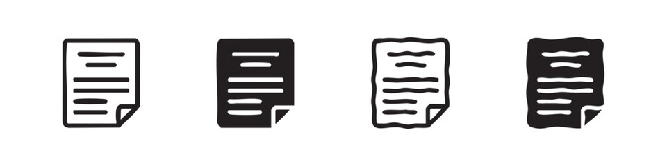 Fototapeta premium Document and Paper Icon Set, Symbol for Files, Reports, Records, and Information Storage