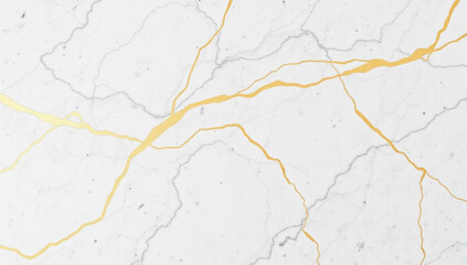 Obraz premium Luxury white marble texture with delicate gray veins and golden flowing streaks, creating a natural and elegant decorati