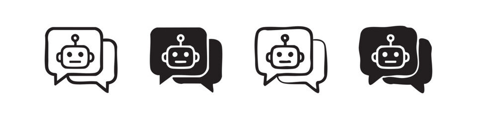 Fototapeta premium Chatbot icon with speech bubble