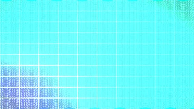 Soft blue grid pulses gently against a pixelated backdrop. Colors shift subtly from cool to warm tones in quiet rhythm