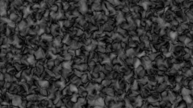 Black and white granular texture fills the frame. Each particle swirls subtly, creating depth and motion. Abstract patterns shift gently