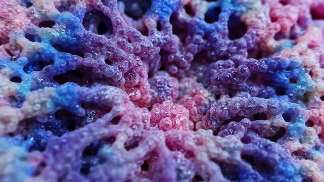 Abstract colorful texture resembling coral formations. Vibrant patterns evoke feelings of creativity and inspiration in artistic design