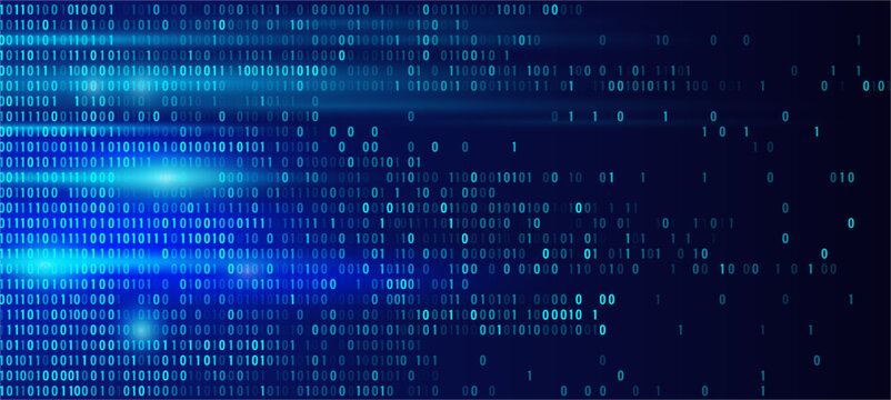 Futuristic code matrix background with data elements and technology surface. Vector abstract cyber pattern with virtual depth and luminous structure. Software and network, programming design