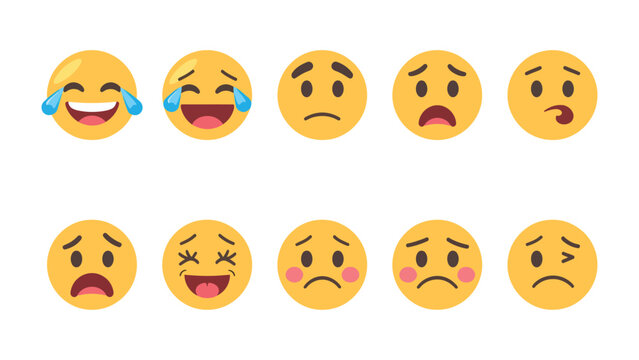 Emotional Spectrum: A vibrant collection of emoji expressions captures the wide range of human emotions, from laughter to sorrow, offering a visual representation of feelings.