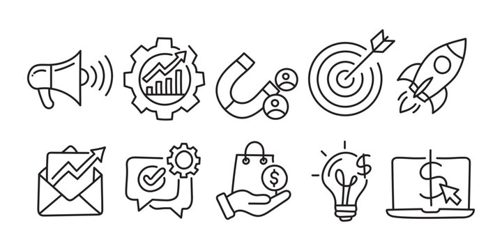 Digital Marketing Business Icon Set