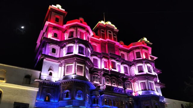 Glimpses Of Rajwada Palace Indore At Night with Beautiful Lights