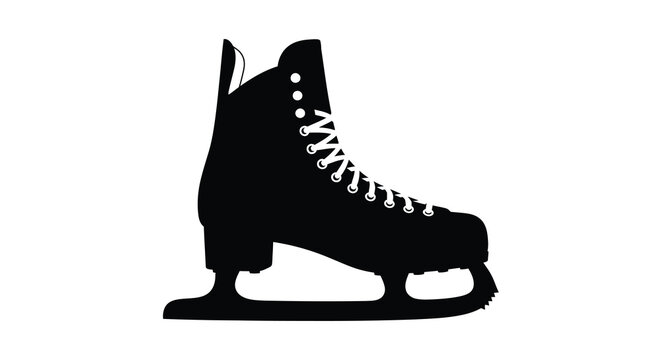 Ice skate silhouette against a white background a black vector illustration high quality professional detailed modern elegant stylish clean crisp vibrant