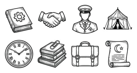 Vintage Travel and Business Vector Illustration © Hintsync
