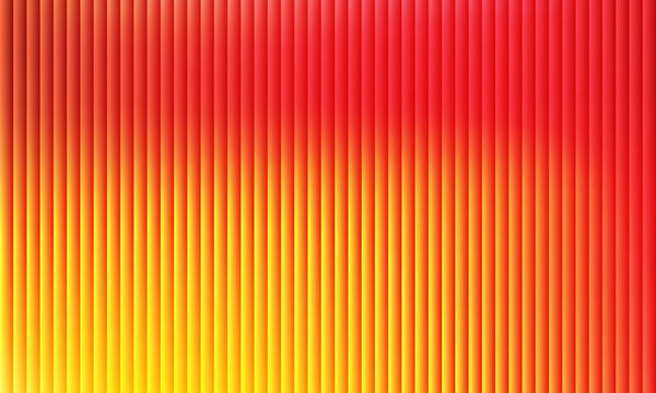 Vibrant abstract background with vertical rhythmic stripes, featuring a bright color gradient transition from fiery red to sunny yellow