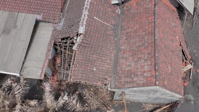 Devastating aftermath of semeru volcano eruption in java
