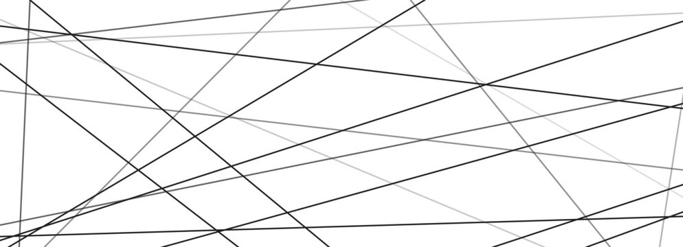 Abstract pattern chaotic lines with seamless chaos and random texture, line straight geometric stripe messy irregular cool shape illustration for a modern interior backdrop monochrome.