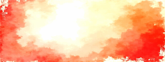 Obraz premium Vector Abstract watercolor background, blending fiery hues, evoking energy and passion, suitable artistic projects and design elements. 