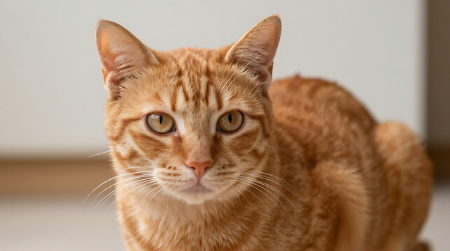 oronge cat  domestic kitten featuring cute furry ears, whiskers, and bright eyes on a domestic feline face