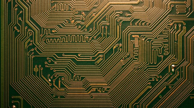 Printed circuit board, technology background and electrical components tech macro collection, hardware detail, copy space,semiconductor extreme close-up