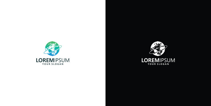 Global technology concept with planet earth and network connections, abstract design for IT and innovation services