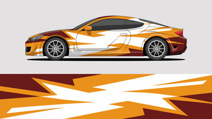 Orange sports car side view. © studio
