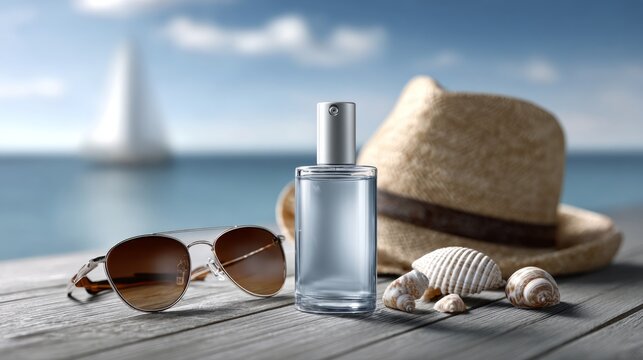 Creating summer vibes with refreshing scents and beach essentials for relaxation