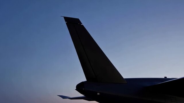 Close-Up of a Drone Vertical Stabilizer with Sharp Angles and Dark Carbon Skin