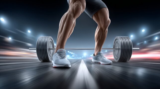 Weight lifting technique showcased in a dynamic, active setting with emphasis on strength