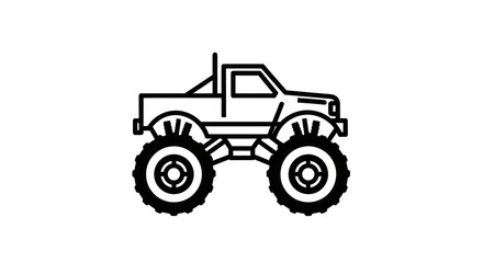 Naklejka premium Monster truck silhouette powerful vehicle illustration on white background