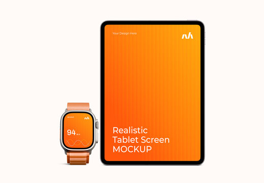 Tablet and Smartwatch Screen Mockup