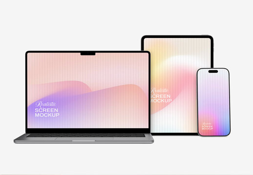 Laptop, Tablet, and Phone Mockup