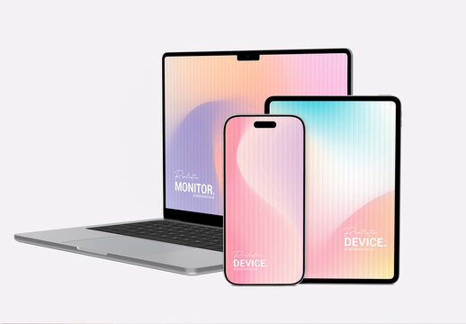 Laptop, Tablet, Phone Mockup for Responsive Design
