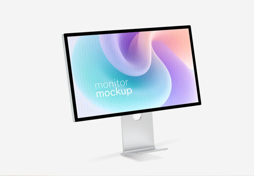 Desktop Monitor Mockup on White Background