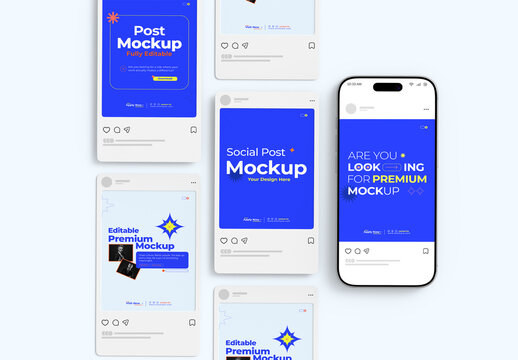 Creative Social Media Post Mockup with Phone