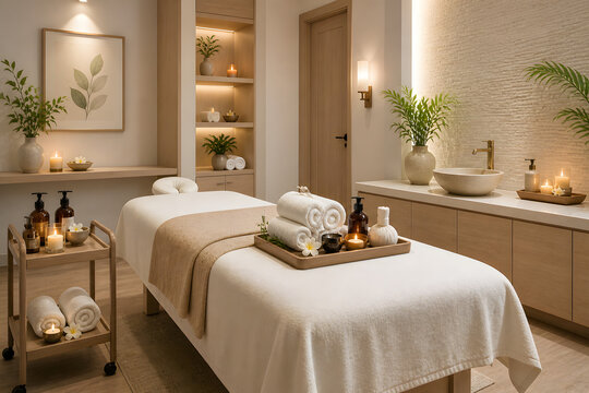 spa relax room with bed