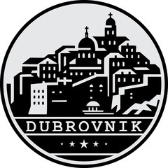 Fototapeta premium Dubrovnik Skyline Vector Icon