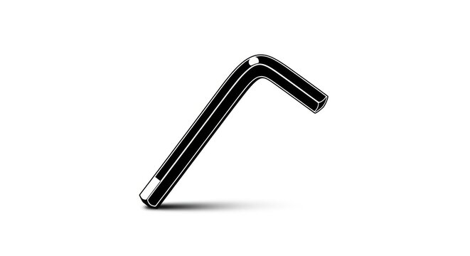 Metallic allen wrench tool isolated on white background for industrial use