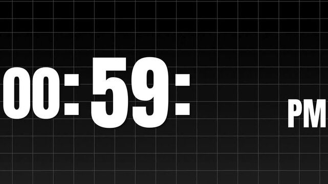 Digital Clock Timer Countdown 00 59 PM