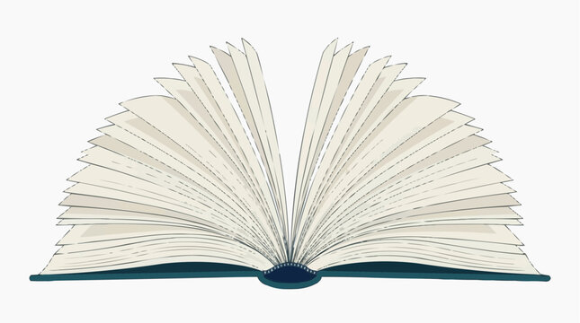 An open book, its pages fanned, beckons the viewer to explore a world of knowledge.  Evoking a sense of curiosity and a love for reading.